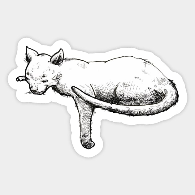 Lazy cat Sticker by Carlos CD
